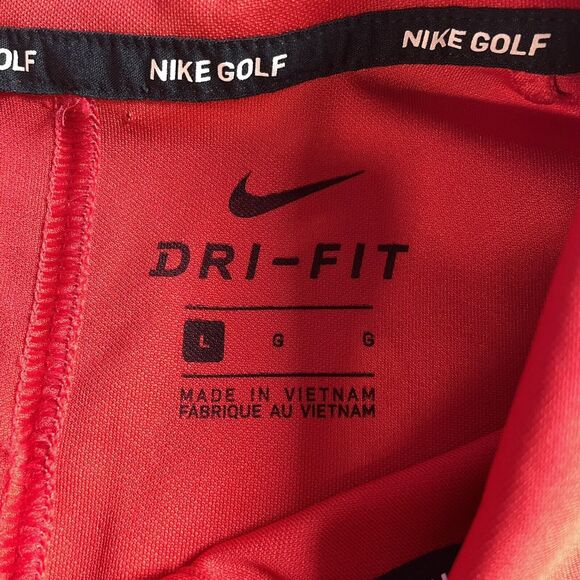 Nike Golf Polo Women's Large Red Dri-Fit Shirt Golfing Attire Sleeve Swoosh Dri - Picture 3 of 15